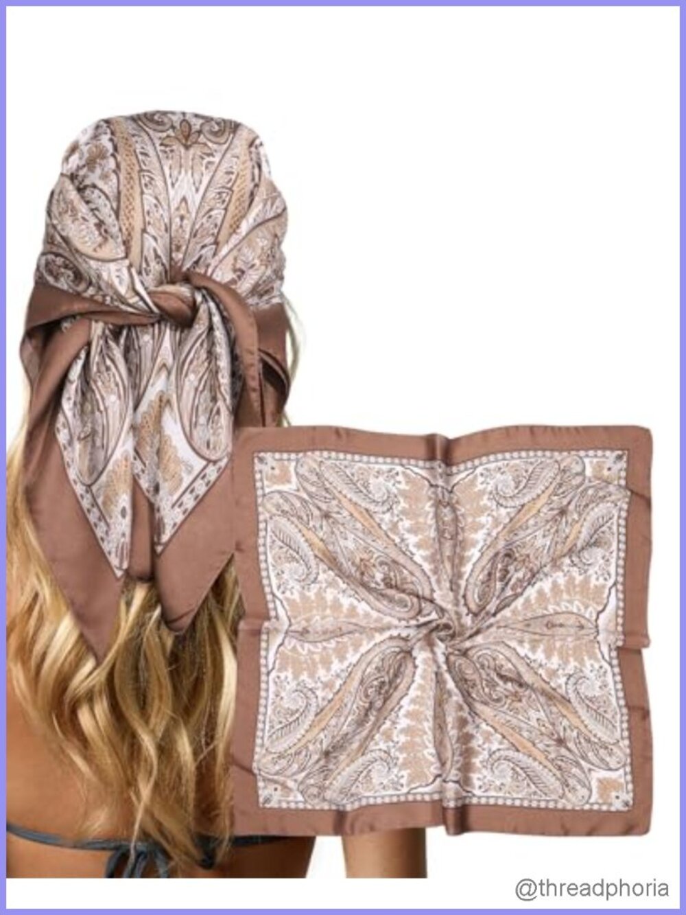 27.5 Inches Satin-Like Silk Head Scarf Square Wrap for Women Hair Bandana